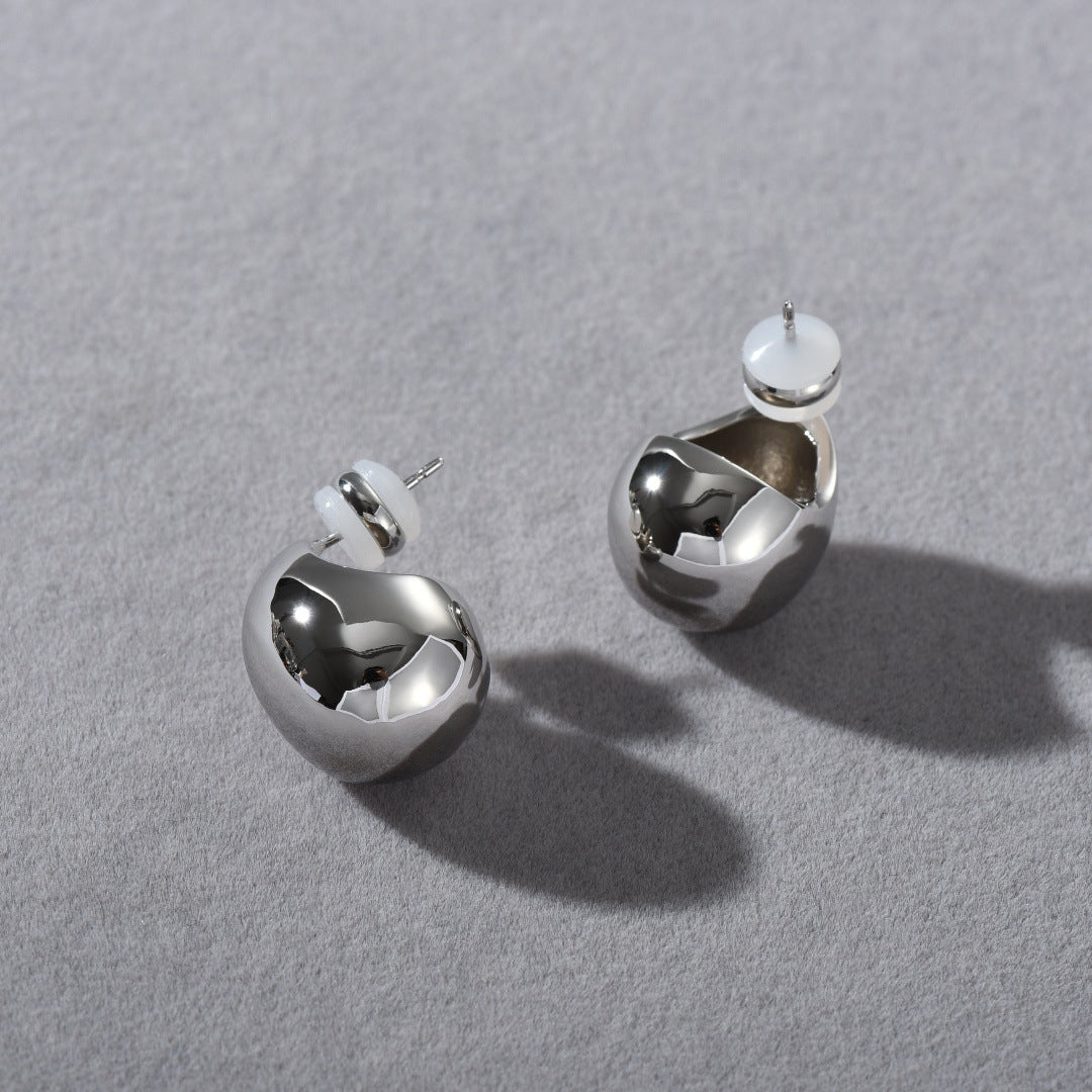 Minimalist Oval Ball S925 Stud Earrings