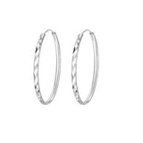 Oversized Rhombus - Patterned Hoop Earrings