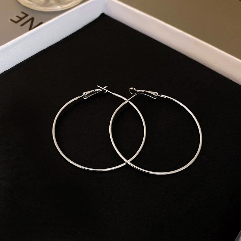 Dual-Style Hoop Earrings (Gold & Silver, Silver Needles)