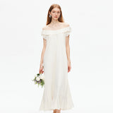 Off Shoulder Sleeveless A-line Dress