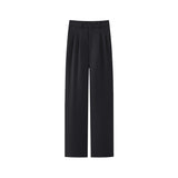 Pleated wide casual pants