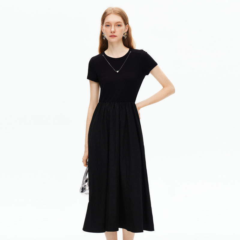 Round Neck Short Sleeved Dress