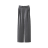 Pleated wide casual pants