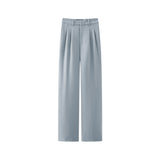 Pleated wide casual pants