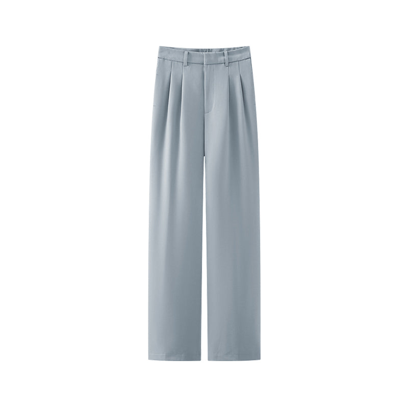 Pleated wide casual pants