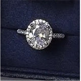 Copper Oval Halo Zircon Simulated Diamond Couple Open Ring