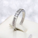 Copper Six-Prong Simulated Diamond Zircon Open Couple Ring