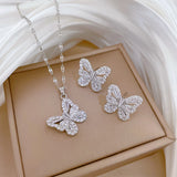 Titanium Steel Butterfly Jewelry Set