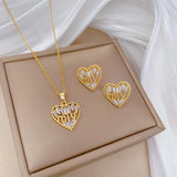 Titanium Steel Heart Letter Jewelry Set