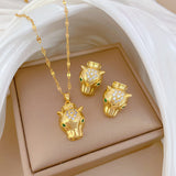 Titanium Steel Horse Head Jewelry Set