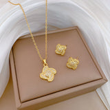 Gold-Plated Bear Zircon Jewelry Set (Necklace & Earrings)