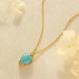 Titanium Steel Teardrop Gem Necklace