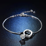 Double-Ring Six-Prong Simulated Moissanite Minimalist Women's Bracelet