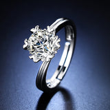 Simulated Moissanite 1-Carat Snowflake Six-Prong Women's Engagement Ring
