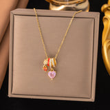 Titanium Steel Heart Charm Necklace