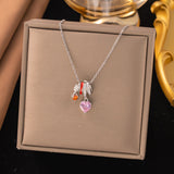 Titanium Steel Heart Charm Necklace