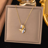 Titanium Steel Gourd & Fortune Necklace