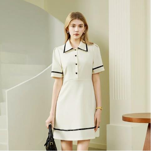 Collar striped dress