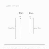 S925 silver brushed cube long tassel earrings