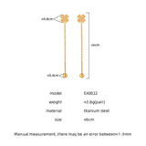 Love Heart & Four - Leaf Clover Titanium Steel Tassel Earrings