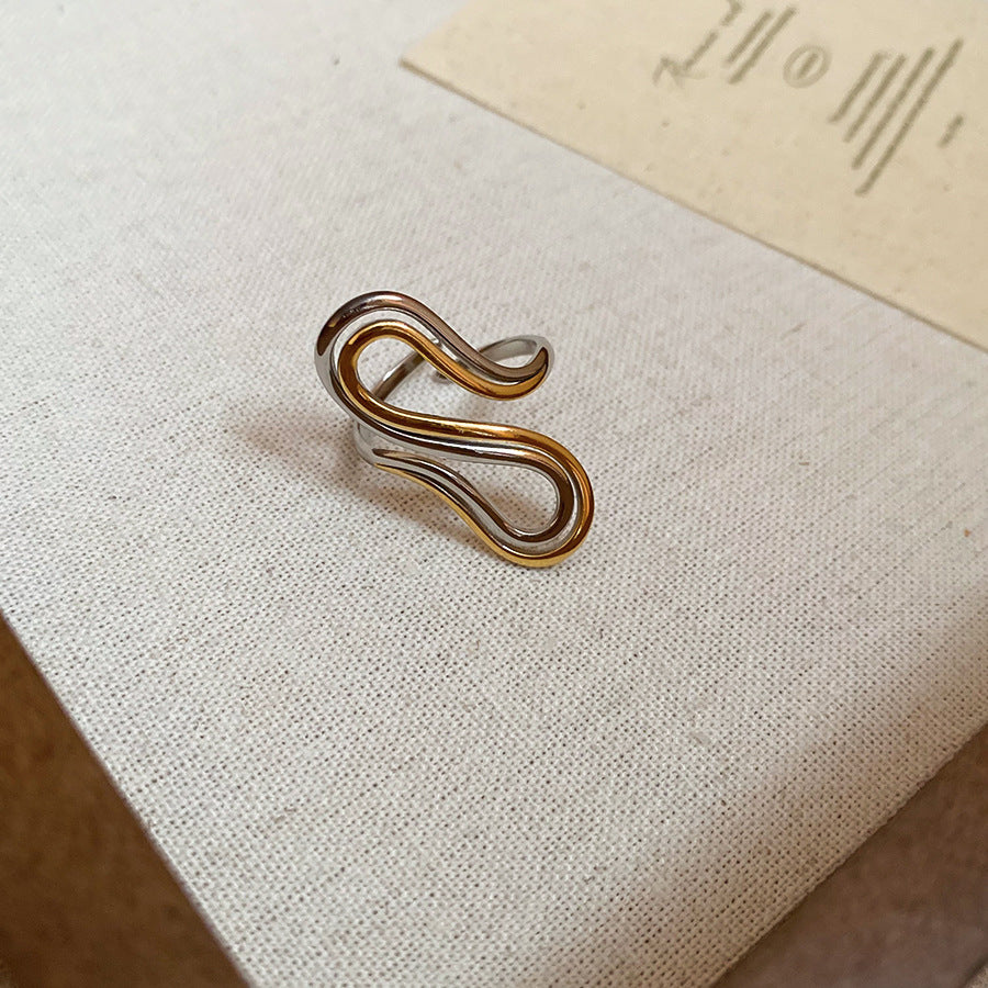 Gold Plated Niche Design Open Rings (4 Styles, Stainless Steel)