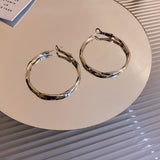 Twisted Oversized Hoop Earrings (Gold & Silver, Silver Needles)