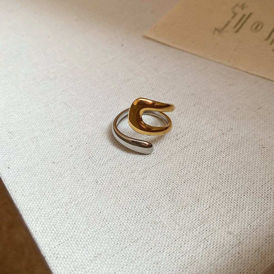 Gold Plated Niche Design Open Rings (4 Styles, Stainless Steel)