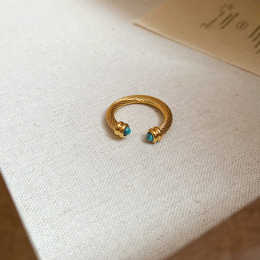 Gold Plated Niche Design Open Rings (5 Styles, Stainless Steel)