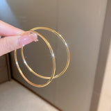 Shiny Oversized Hoop Earrings (Gold & Silver, Silver Needles)