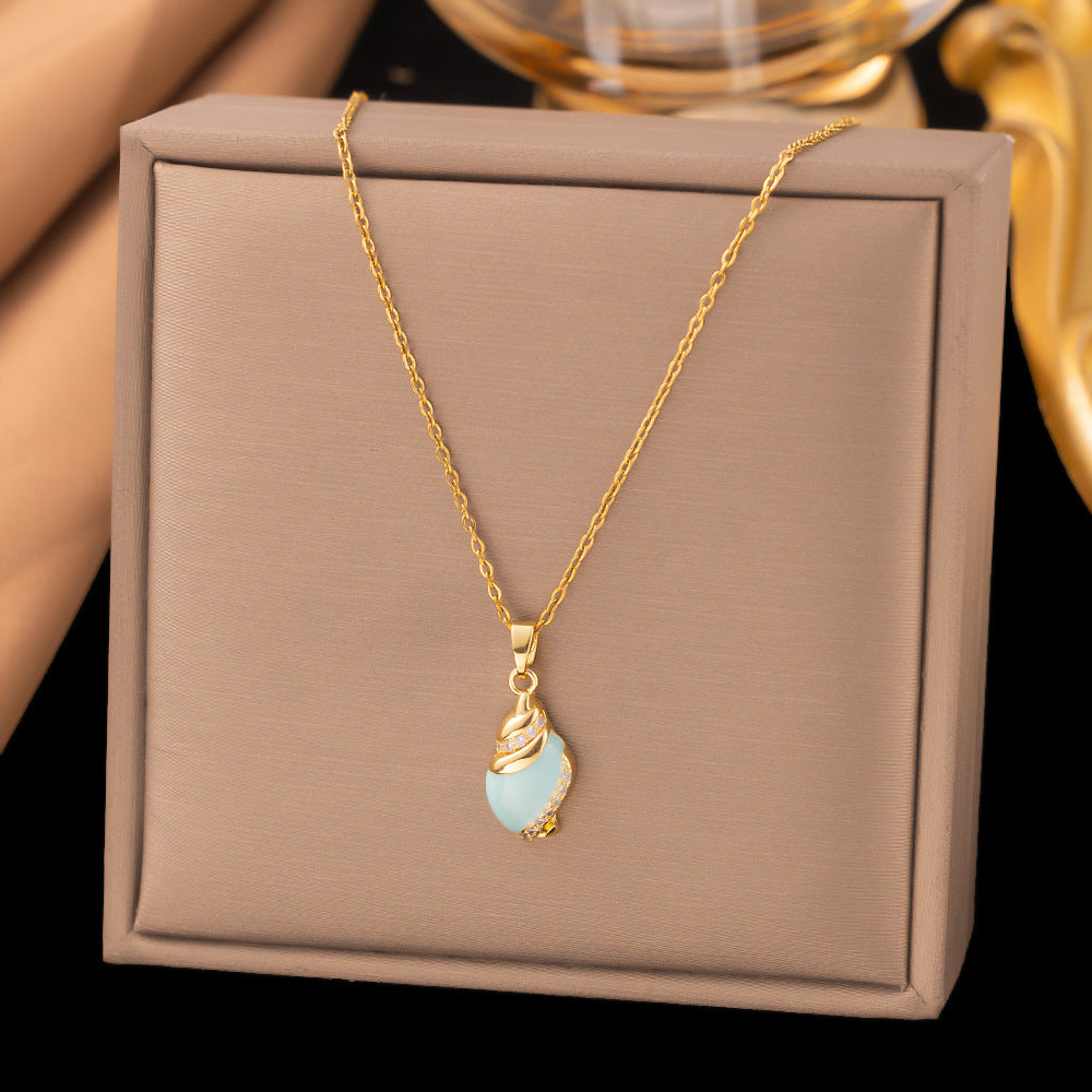 Titanium Steel Conch Pendant Necklace