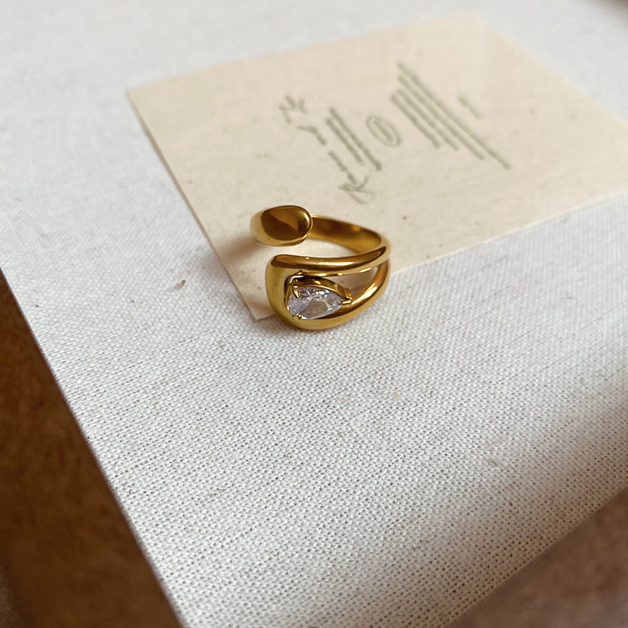 Gold Plated Niche Design Open Rings (5 Styles, Stainless Steel)