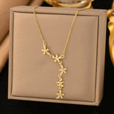 Titanium Steel Floral Y-Necklace