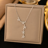 Titanium Steel Floral Y-Necklace