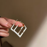 Geometric Hoop Earrings (3 Styles, Silver Needles)