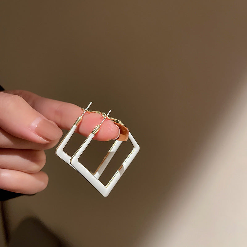 Geometric Hoop Earrings (3 Styles, Silver Needles)