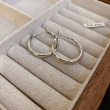 Silver Niche Hoop Earrings (2 Styles, Silver Needles)