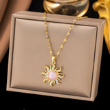 Titanium Steel Sun Pendant Necklace