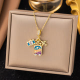 Titanium Steel Travel-Themed Pendant Necklace