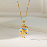 Titanium Steel Travel-Themed Pendant Necklace