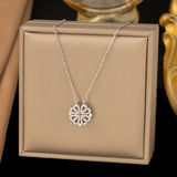 Titanium Steel Clover Pendant Necklace