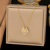 Titanium Steel Clover Pendant Necklace