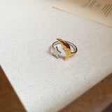 Star Moon Open Ring (18K Gold Plated, Stainless Steel)