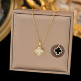 Titanium Steel Four-Leaf Clover Pendant Necklace