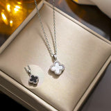 Titanium Steel Four-Leaf Clover Pendant Necklace