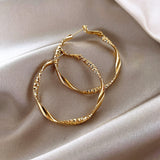 Textured Hoop Earrings (Gold & Silver, Silver Needles)