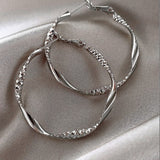 Textured Hoop Earrings (Gold & Silver, Silver Needles)