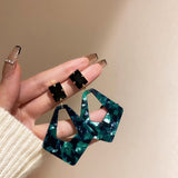 Acrylic Geometric Drop Earrings (3 Styles, Silver Needles)