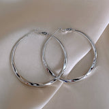 Silver Statement Hoop Earrings (2 Styles, Silver Needles