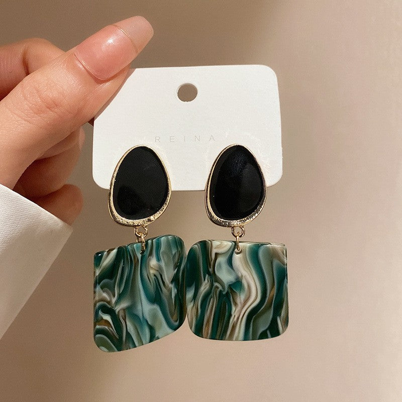 Acrylic Geometric Drop Earrings (3 Styles, Silver Needles)