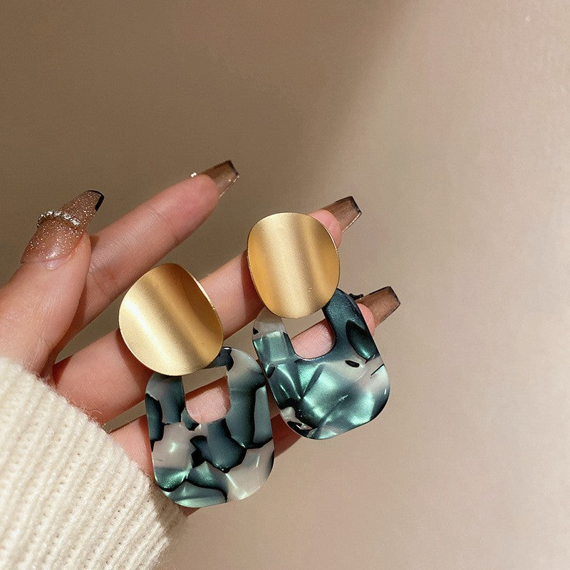 Acrylic Geometric Drop Earrings (3 Styles, Silver Needles)